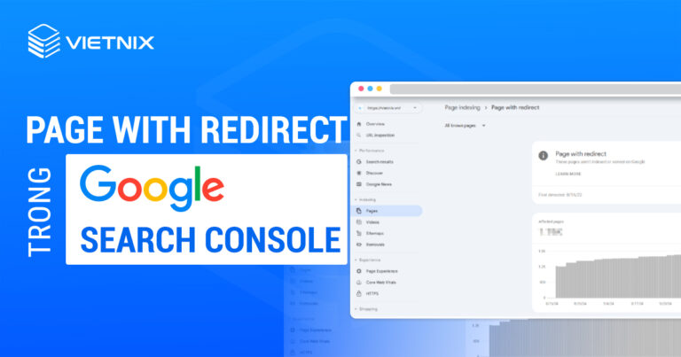 Page with redirect trong Google Search Console