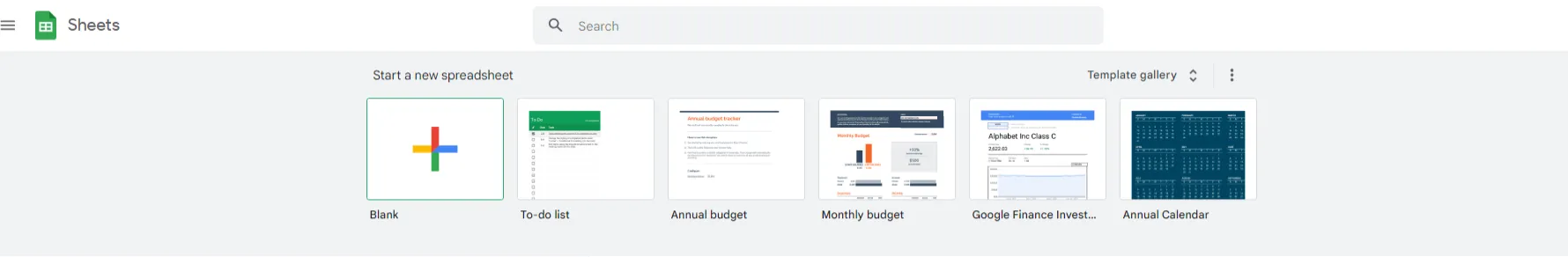 Tính năng tạo bảng tính mới trong Google Sheets