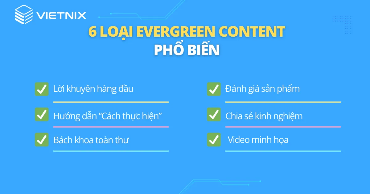 6 loại Evergreen Content phổ biến