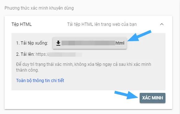 Cách cài đặt Google Search Console chi tiết cho người mới 30 Tải tệp HTML