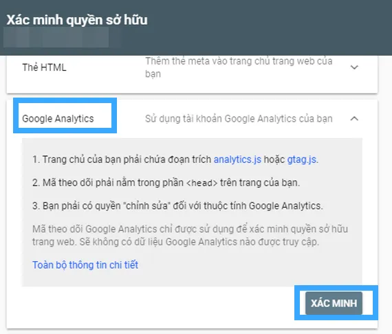 Cách cài đặt Google Search Console chi tiết cho người mới 32 Sử dụng tài khoản Google Analytics