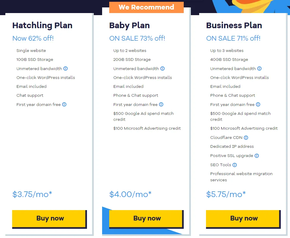 So sánh hosting Vietnix và hosting HostGator: Hosting nào tốt hơn cho website của bạn 33 Các gói Shared Hosting của Hostgator