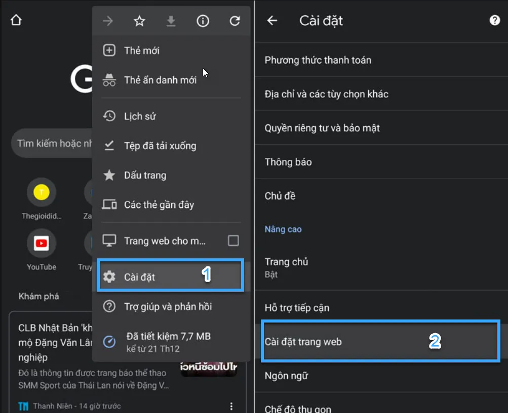 JavaScript là gì? Tổng quan về ngôn ngữ lập trình phổ biến nhất hiện nay 64 Mở trình duyệt Google Chrome, vào Cài đặt trang web