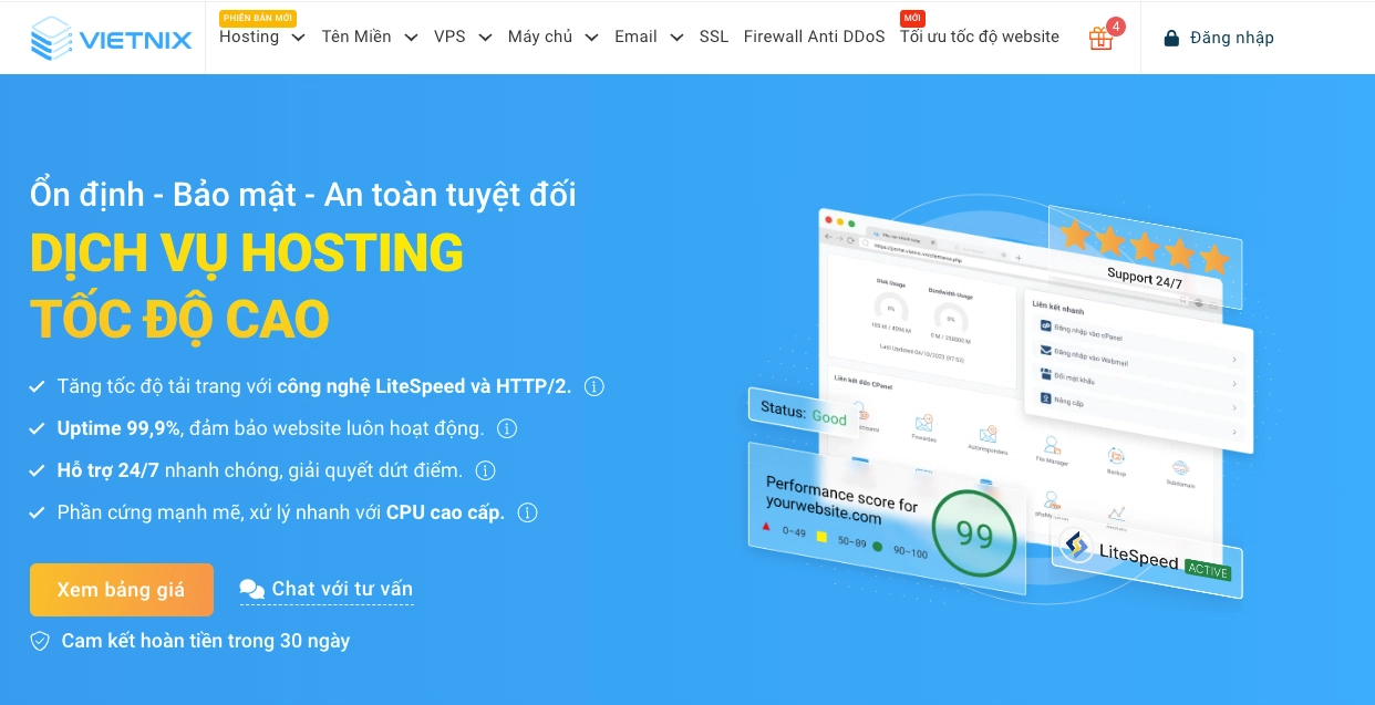 Vietnix - Nhà cung cấp hosting tốc độ cao hàng đầu Việt Nam