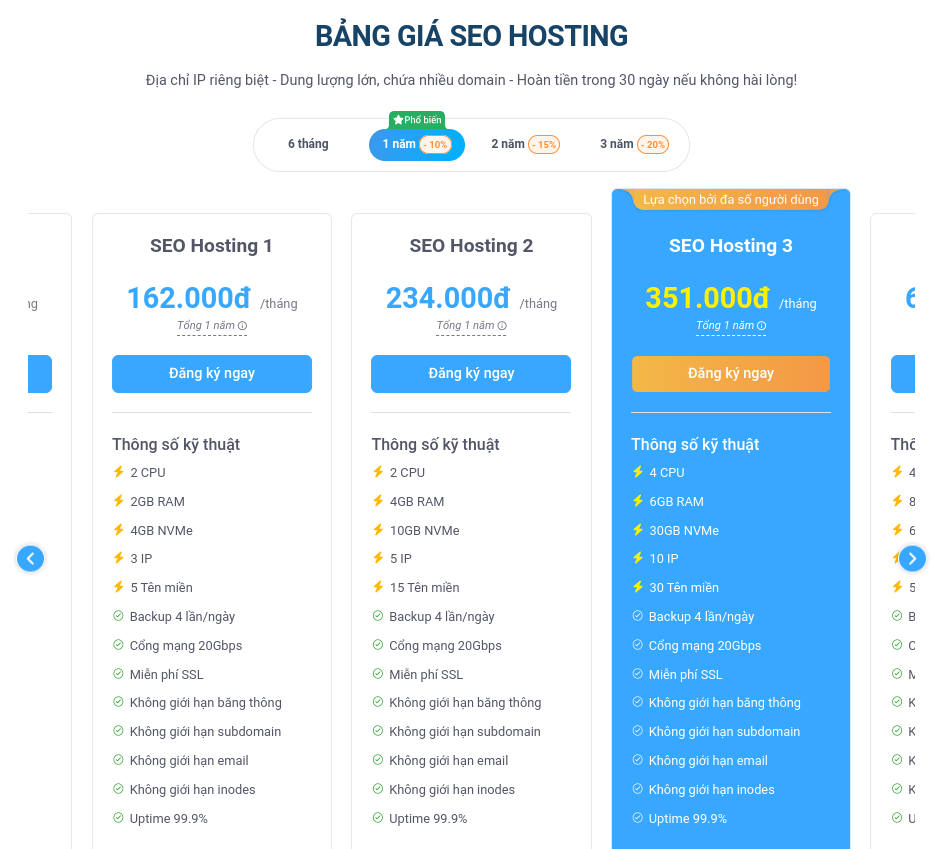 So sánh hosting Vietnix và StableHost: Nên lựa chọn nhà cung cấp hosting nào? 24 bảng giá seo hosting