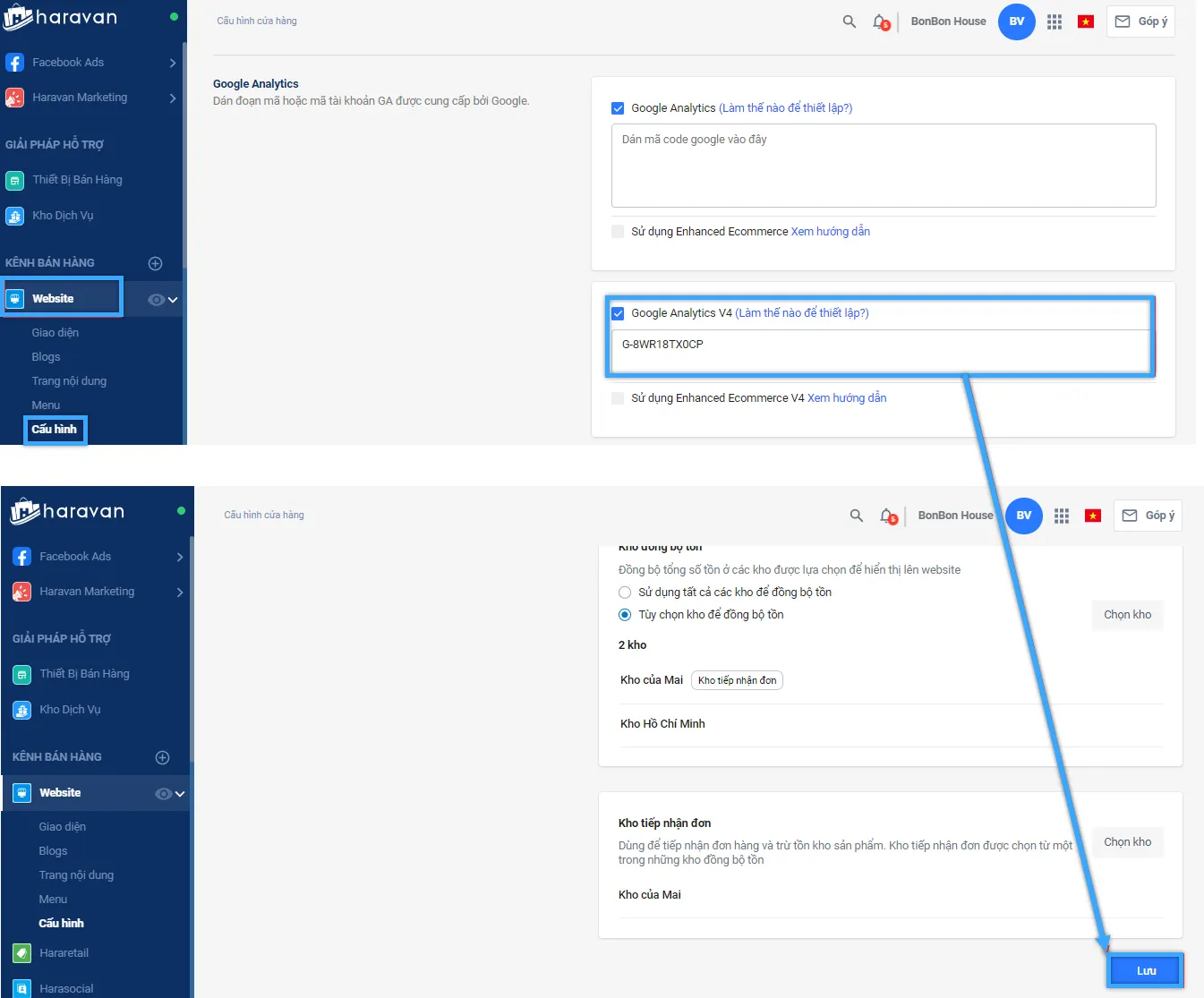 Hướng dẫn 6 bước tối ưu SEO Haravan đạt top 1 Google nhanh chóng 26 Cấu hình ID traffic trên website Haravan