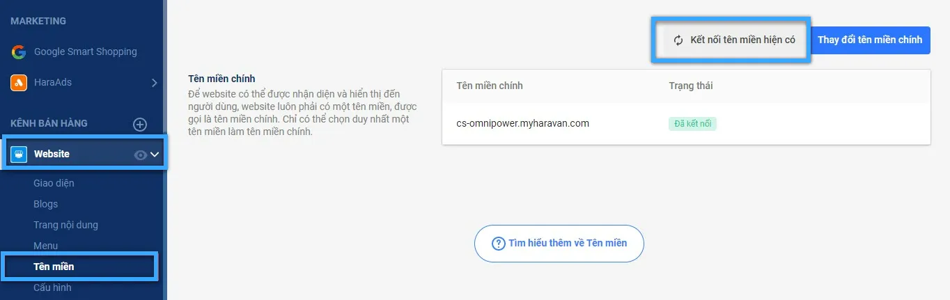 Hướng dẫn 6 bước tối ưu SEO Haravan đạt top 1 Google nhanh chóng 17 Cấu hình tên miền