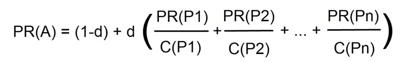Công thức tính PageRank
