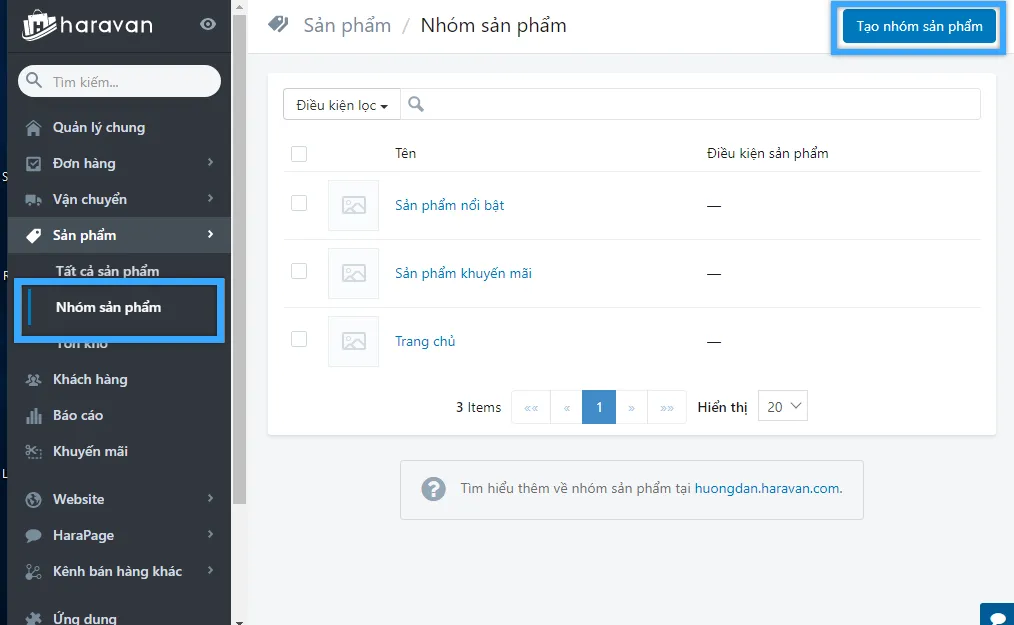 Hướng dẫn 6 bước tối ưu SEO Haravan đạt top 1 Google nhanh chóng 19 Tạo nhóm sản phẩm