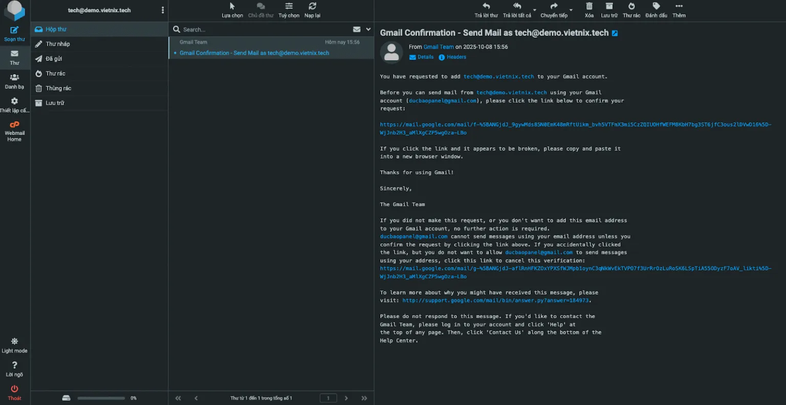 Cách đăng nhập mail công ty và Email Hosting vào Gmail và Outlook đơn giản 59 Nhấp vào đường link xác nhận