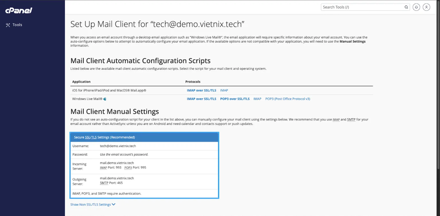 Cách đăng nhập mail công ty và Email Hosting vào Gmail và Outlook đơn giản 49 Các thông số của máy chủ