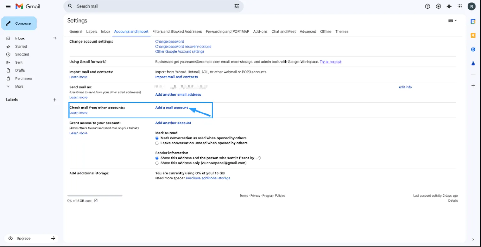 Cách đăng nhập mail công ty và Email Hosting vào Gmail và Outlook đơn giản 52 Truy cập vào mục Tài khoản và Nhập