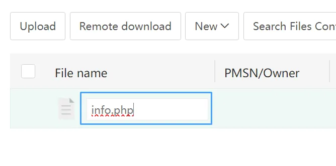 Cách sử dụng File Manager trên aaPanel 34 Nhập tên cho file mới tạo
