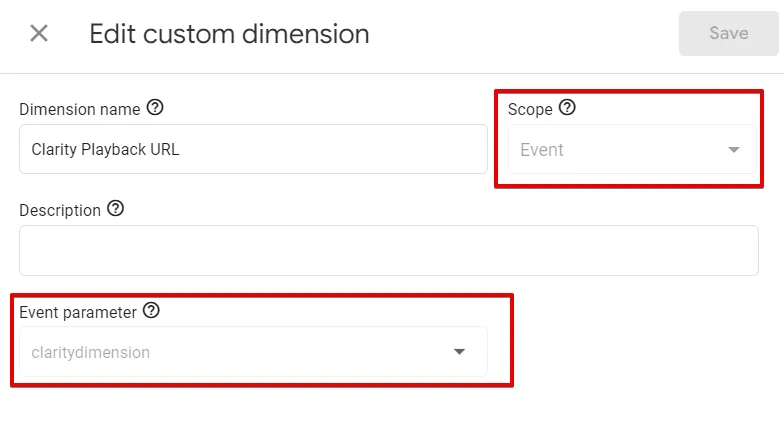 Microsoft Clarity: Cách sử dụng tool phân tích cho SEOer 228 Thêm Claridimension làm tham số event