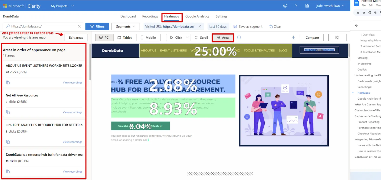 Microsoft Clarity: Cách sử dụng tool phân tích cho SEOer 189 Area Map