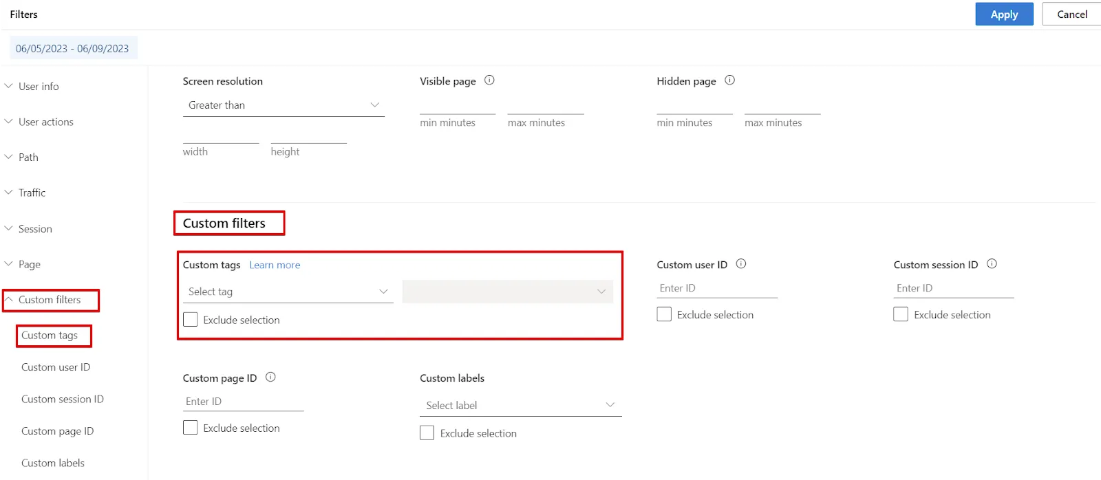 Microsoft Clarity: Cách sử dụng tool phân tích cho SEOer 198 Dùng custom tag trong bộ lọc phiên