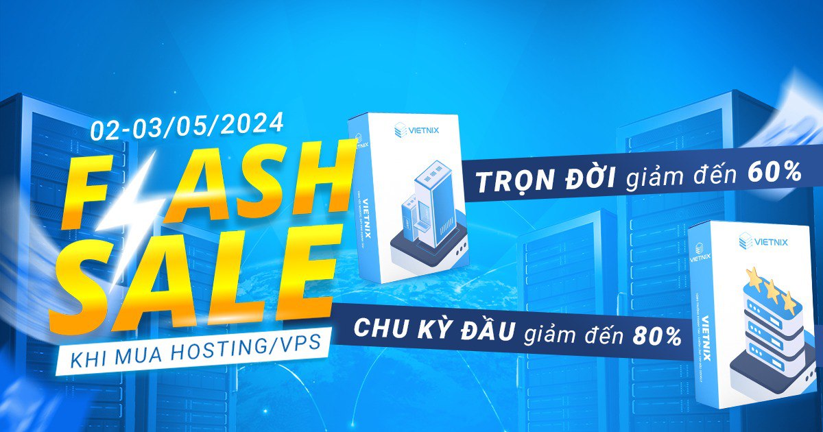 Vietnix giảm tới 80% khi đăng ký hosting và VPS