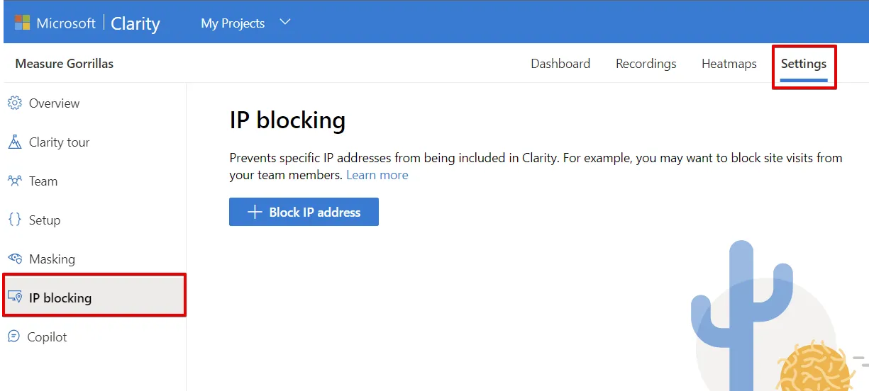Microsoft Clarity: Cách sử dụng tool phân tích cho SEOer 156 IP Blocking loại bỏ internal traffic