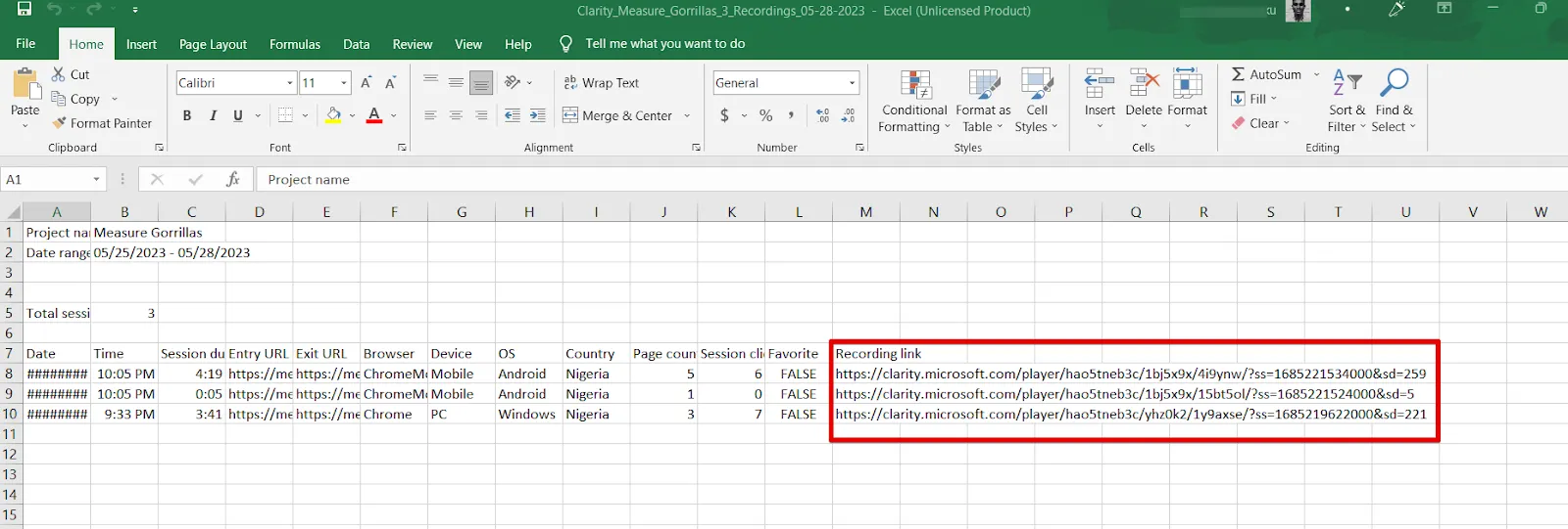 Microsoft Clarity: Cách sử dụng tool phân tích cho SEOer 169 Link bản ghi session