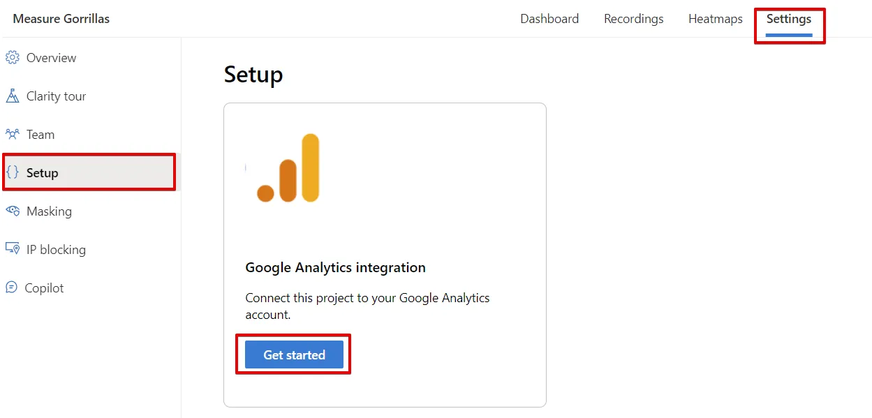 Microsoft Clarity: Cách sử dụng tool phân tích cho SEOer 147 Nhấn Get started