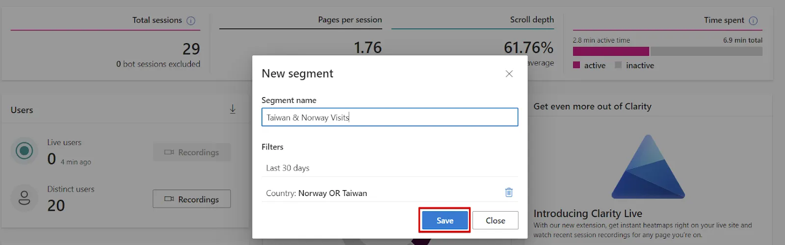 Microsoft Clarity: Cách sử dụng tool phân tích cho SEOer 165 Nhập tên và nhấn Save