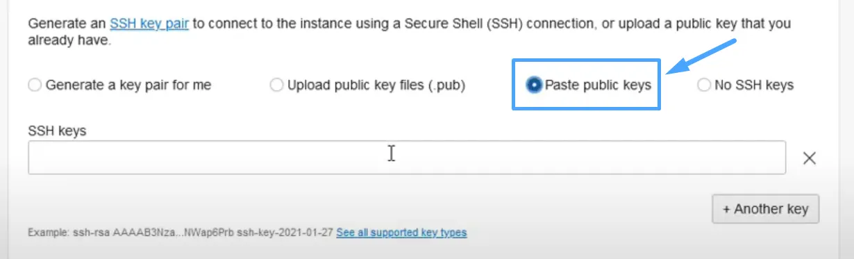 Chọn SSH keys phù hợp