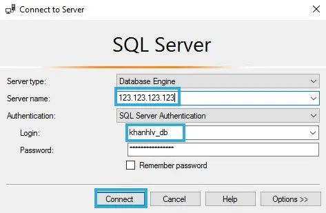 Kết nối, sử dụng SQL Server trên Linux với SQL Server Management Studio