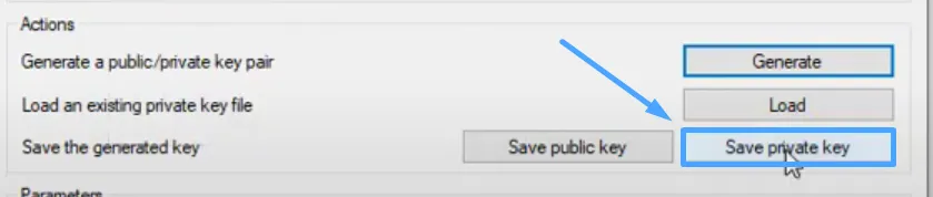 Save private key