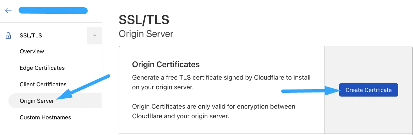 Tạo chứng chỉ để sử dụng SSL/TLS Cloudflare