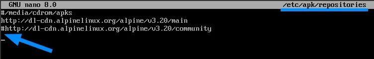 Alpine Linux là gì? Cách cài đặt và cấu hình Alpine Linux 19 b1 cau hinh file repositories 1