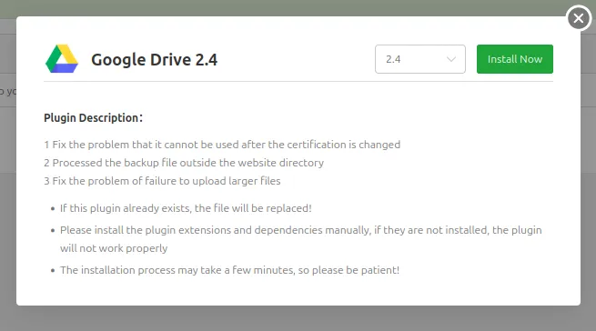 3 bước backup dữ liệu website lên Google Drive trong aaPanel 23 Nhấn Install Now