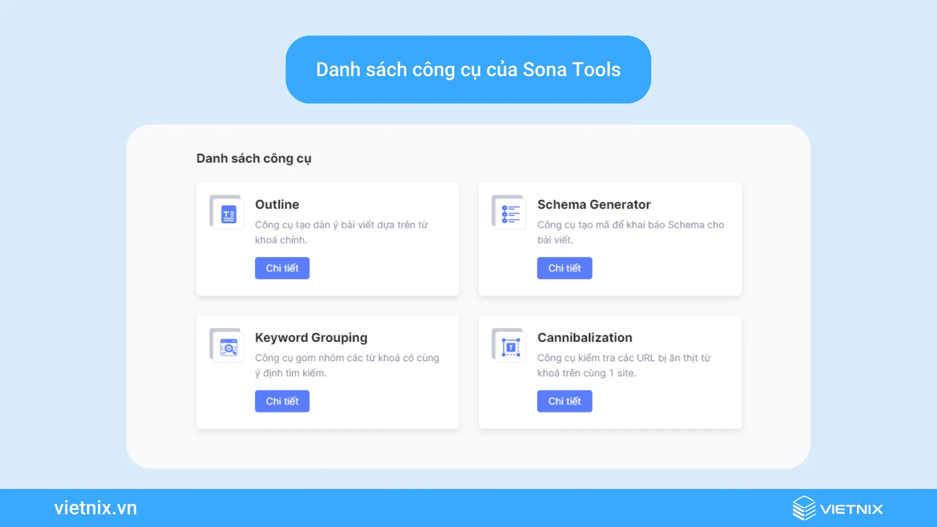 Top 19 công cụ SEO, phần mềm SEO website tốt nhất, giúp chiếm TOP Google bạn nên biết 44 Danh sách công cụ của SonaTools