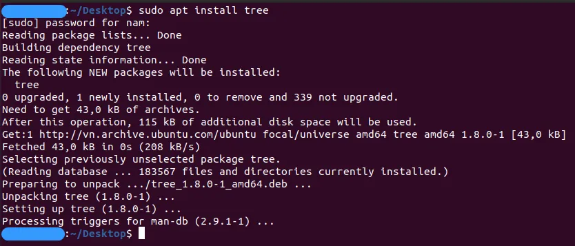 Tổng hợp ví dụ kiểm tra dung lượng thư mục trong Linux đơn giản, hữu ích 19 Kiểm tra dung lượng thư mục trong Linux bằng lệnh tree