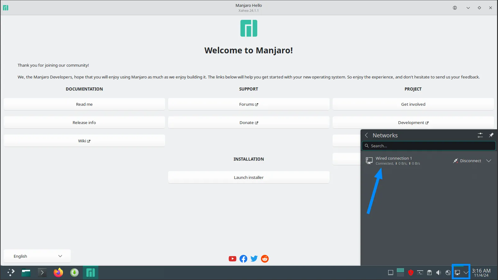Hướng dẫn cài đặt Manjaro Linux cho PC 28 Kết nối mạng cho Manjaro