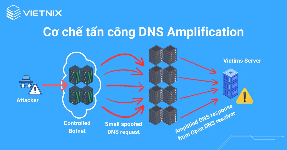 Cơ chế hoạt động của tấn công DNS Amplification