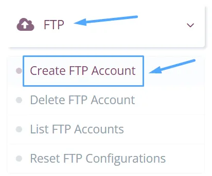 Tạo account FTP mới