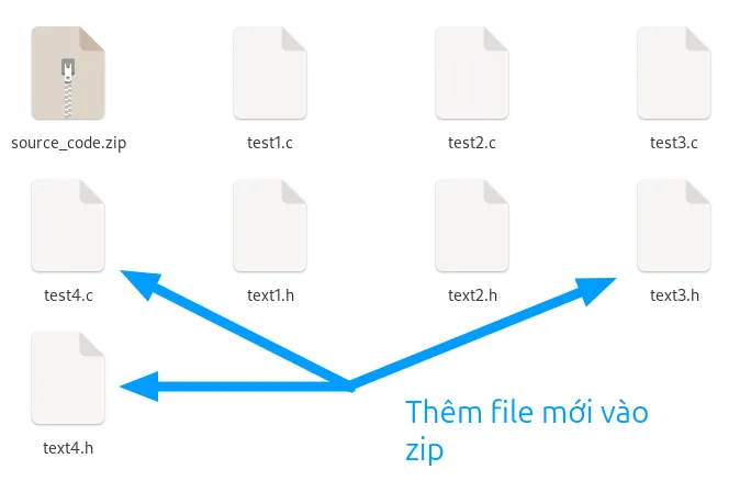 Thêm thư mục vào file Zip