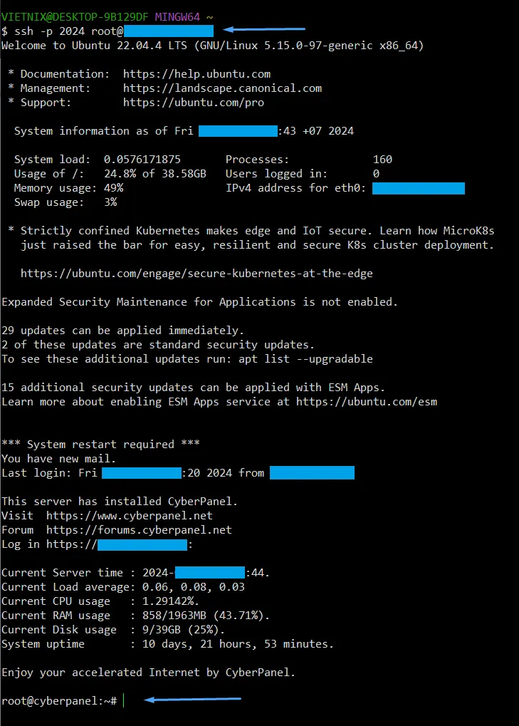 2 bước sử dụng tính năng bảo mật SSH trên Cyber Panel 19 Tính năng bảo mật SSH trên Cyber Panel