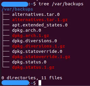 Tổng hợp ví dụ kiểm tra dung lượng thư mục trong Linux đơn giản, hữu ích 21 Nhập lệnh hiển thị thông tin của thư mục /var/backups