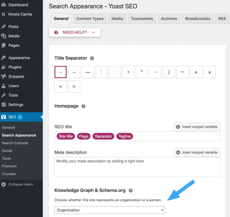 Yoast SEO là gì? Cách cài đặt và hướng dẫn sử dụng Yoast SEO cho người mới 75 Chỉnh sửa dữ liệu tổ chức