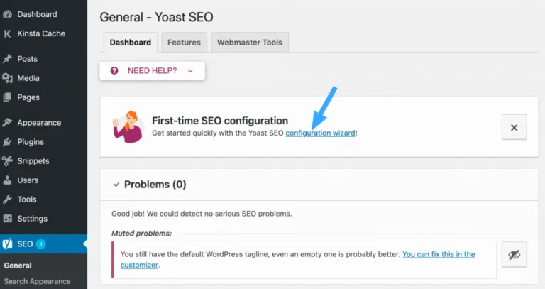 Yoast SEO là gì? Cách cài đặt và hướng dẫn sử dụng Yoast SEO cho người mới 55 Nhấp vào Configuration Wizard