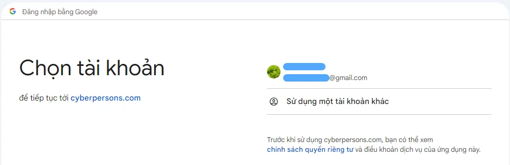 2 bước backup dữ liệu website trên CyberPanel lên GoogleDrive 20 Chọn tài khoản Google