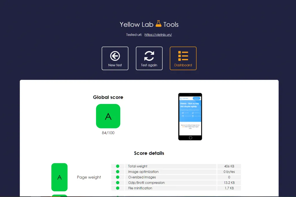 Top 15 công cụ test tốc độ website chính xác nhất hiện nay 33 Công cụ Yellow Lab Tools