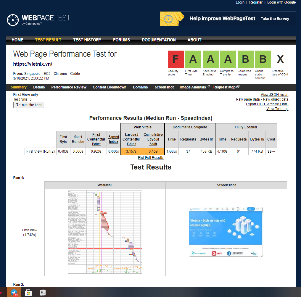 Top 15 công cụ test tốc độ website chính xác nhất hiện nay 28 Công cụ đo tốc độ website WebPageTest