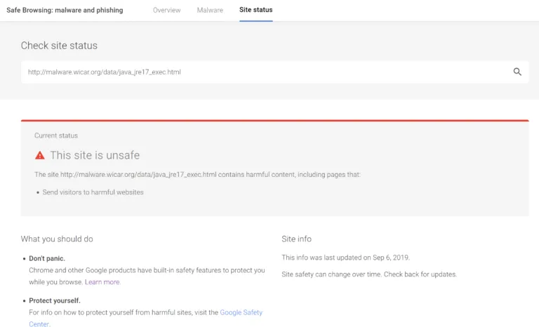 Cách sửa lỗi website bị cảnh báo chứa phần mềm độc hại 24 Kiểm tra trạng thái website trong Safe Browsing