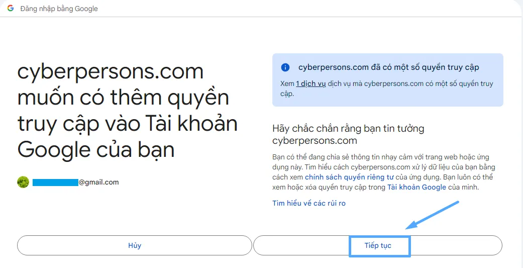 2 bước backup dữ liệu website trên CyberPanel lên GoogleDrive 21 permission require