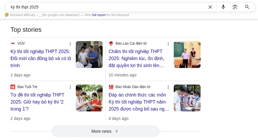 SERP là gì? Vai trò của Search Engine Result Page 36 Định dạng SERP top stories