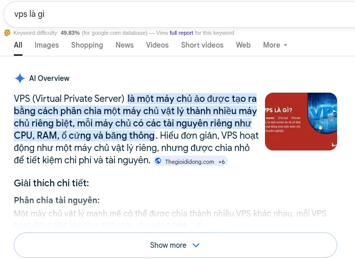 SERP là gì? Vai trò của Search Engine Result Page 26 AI Overview