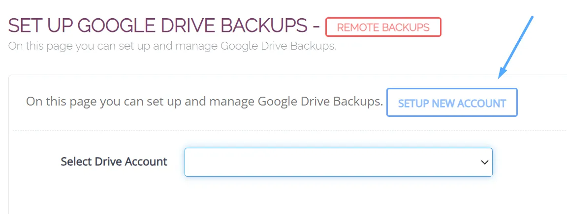 2 bước backup dữ liệu website trên CyberPanel lên GoogleDrive 17 Chọn Setup New Account
