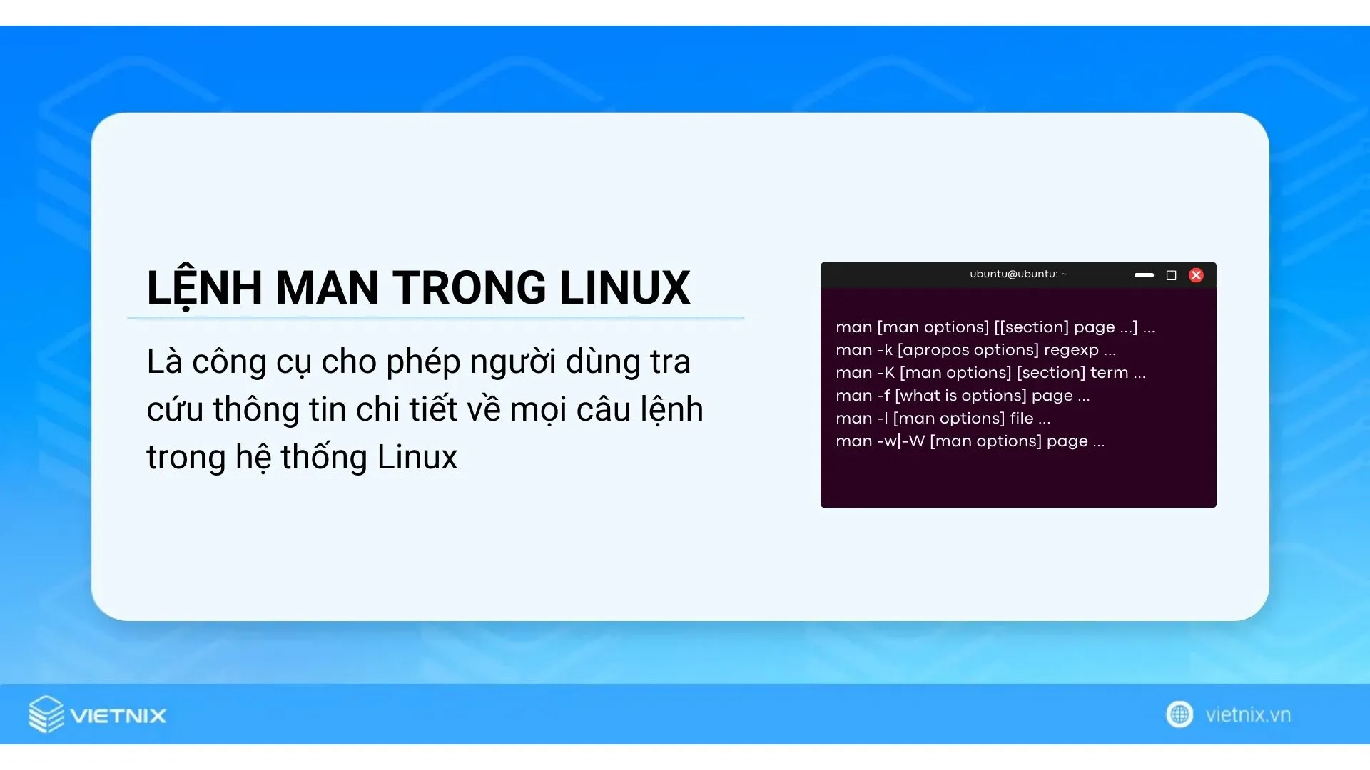 Lệnh man trong Linux